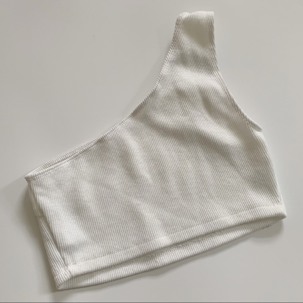 White One-Shoulder Crop Top! - Picture 2 of 3